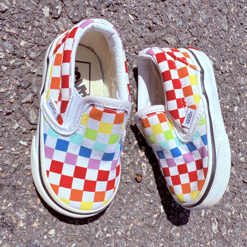 Vans Kids Slip-On Sneakers - Colorful Checkered